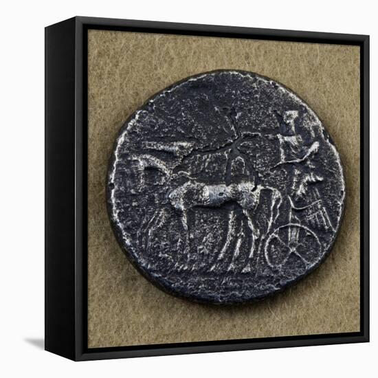 Silver Tetradrachm Depicting Hero in Chariot Drawn by Two Horses-null-Framed Stretched Canvas