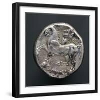 Silver Tetradrachm of Danube Celts, Depicting Man on Horseback-null-Framed Giclee Print