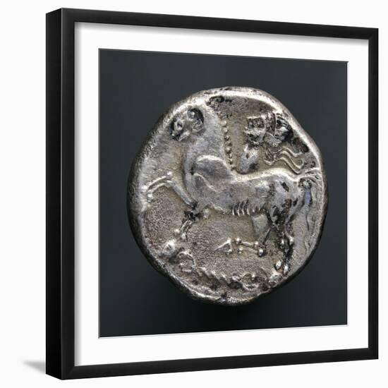 Silver Tetradrachm of Danube Celts, Depicting Man on Horseback-null-Framed Giclee Print
