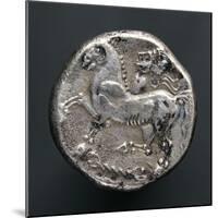 Silver Tetradrachm of Danube Celts, Depicting Man on Horseback-null-Mounted Giclee Print