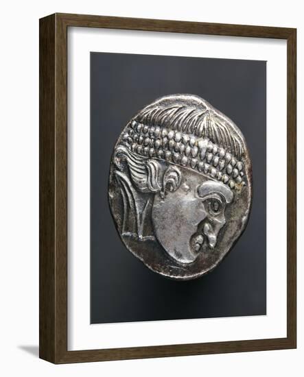 Silver Tetradrachm of Danube Celts Profile of Man Wearing Diadem, Recto, Celtic Coins BC-null-Framed Giclee Print