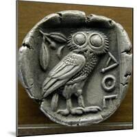 Silver Tetradrachm with Owl-null-Mounted Photographic Print
