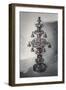 Silver Torah Handle-Joy Lions-Framed Giclee Print