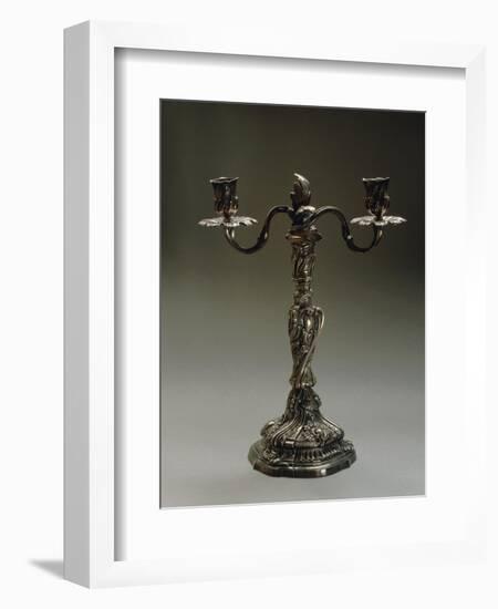 Silver Two Branch Candelabra-Carlo Bononi-Framed Giclee Print