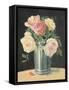 Silver Vase I on Black-Carol Rowan-Framed Stretched Canvas