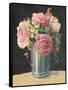 Silver Vase II on Black-Carol Rowan-Framed Stretched Canvas