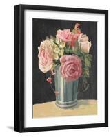 Silver Vase II on Black-Carol Rowan-Framed Art Print