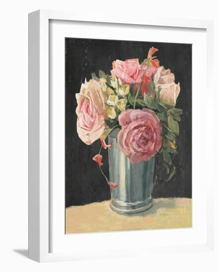 Silver Vase II on Black-Carol Rowan-Framed Art Print