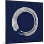 Silver Zen Circle on Blue I-Ellie Roberts-Mounted Art Print