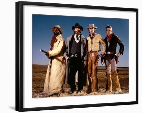 Silverado by LawrenceKasdan with Danny Glover, Kevin Kline, Scott Glenn and Kevin Costner, 1985 (ph-null-Framed Photo