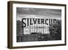 Silvercup Studios Sign in Long Island City, NY in Black and White-null-Framed Photo