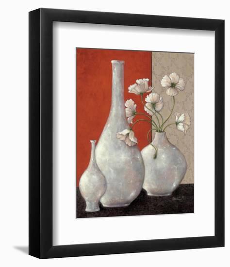 Silverleaf And Poppies I-Janet Kruskamp-Framed Art Print