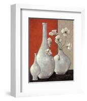Silverleaf And Poppies I-Janet Kruskamp-Framed Art Print