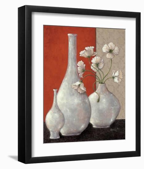 Silverleaf And Poppies I-Janet Kruskamp-Framed Art Print