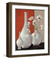 Silverleaf And Poppies I-Janet Kruskamp-Framed Art Print