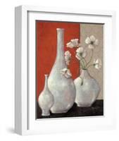 Silverleaf And Poppies I-Janet Kruskamp-Framed Art Print