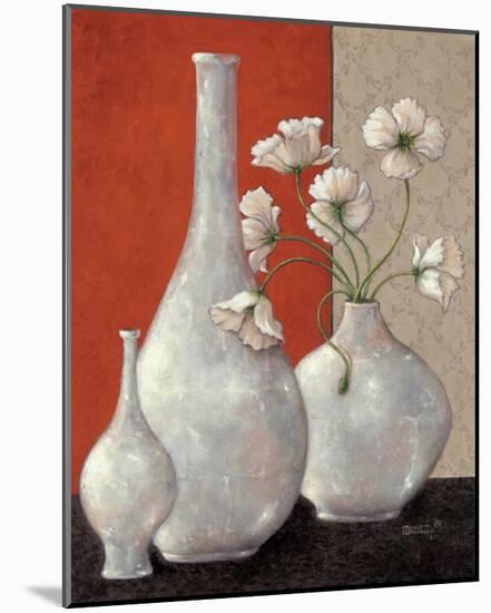 Silverleaf And Poppies I-Janet Kruskamp-Mounted Art Print