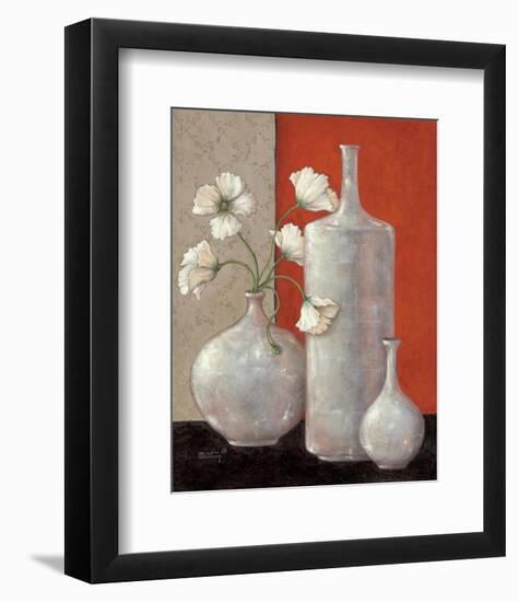 Silverleaf And Poppies II-Janet Kruskamp-Framed Art Print