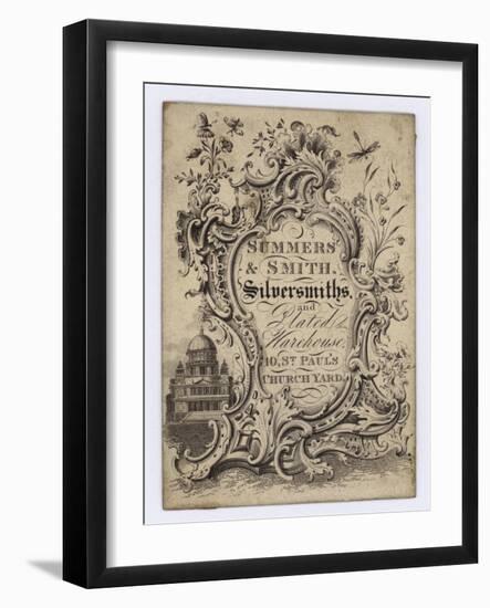 Silversmiths, Summers and Smith, Trade Card-null-Framed Giclee Print