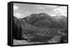 Silverton, Colorado - Aerial View of Town-Lantern Press-Framed Stretched Canvas