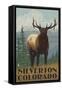 Silverton, Colorado - Elk Scene, c.2009-Lantern Press-Framed Stretched Canvas