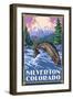 Silverton, Colorado - Fishing Scene, c.2009-Lantern Press-Framed Art Print
