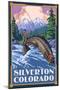 Silverton, Colorado - Fishing Scene, c.2009-Lantern Press-Mounted Art Print