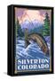 Silverton, Colorado - Fishing Scene, c.2009-Lantern Press-Framed Stretched Canvas