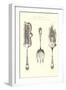 Silverware Patterns for Serving Implements-null-Framed Art Print