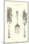 Silverware Patterns for Serving Implements-null-Mounted Art Print