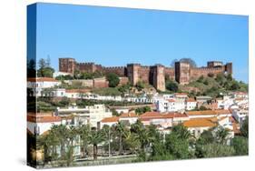 Silves Skyline with the Moorish Castle and the Cathedral, Silves, Algarve, Portugal, Europe-G&M Therin-Weise-Stretched Canvas