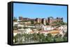 Silves Skyline with the Moorish Castle and the Cathedral, Silves, Algarve, Portugal, Europe-G&M Therin-Weise-Framed Stretched Canvas