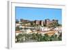 Silves Skyline with the Moorish Castle and the Cathedral, Silves, Algarve, Portugal, Europe-G&M Therin-Weise-Framed Photographic Print