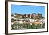 Silves Skyline with the Moorish Castle and the Cathedral, Silves, Algarve, Portugal, Europe-G&M Therin-Weise-Framed Photographic Print