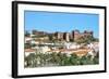 Silves Skyline with the Moorish Castle and the Cathedral, Silves, Algarve, Portugal, Europe-G&M Therin-Weise-Framed Photographic Print