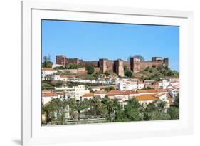 Silves Skyline with the Moorish Castle and the Cathedral, Silves, Algarve, Portugal, Europe-G&M Therin-Weise-Framed Photographic Print