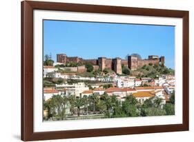 Silves Skyline with the Moorish Castle and the Cathedral, Silves, Algarve, Portugal, Europe-G&M Therin-Weise-Framed Photographic Print