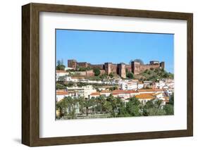 Silves Skyline with the Moorish Castle and the Cathedral, Silves, Algarve, Portugal, Europe-G&M Therin-Weise-Framed Photographic Print