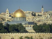 Western or Wailing Wall, with the Gold Dome of the Rock, Jerusalem, Israel-Simanor Eitan-Photographic Print