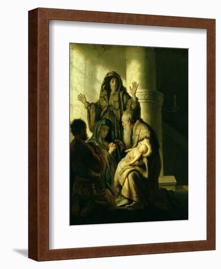 Simeon and Hannah in the Temple, circa 1627-Rembrandt van Rijn-Framed Giclee Print