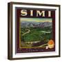 Simi Orange Label - Santa Susana, CA-Lantern Press-Framed Art Print