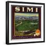 Simi Orange Label - Santa Susana, CA-Lantern Press-Framed Art Print