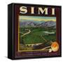 Simi Orange Label - Santa Susana, CA-Lantern Press-Framed Stretched Canvas