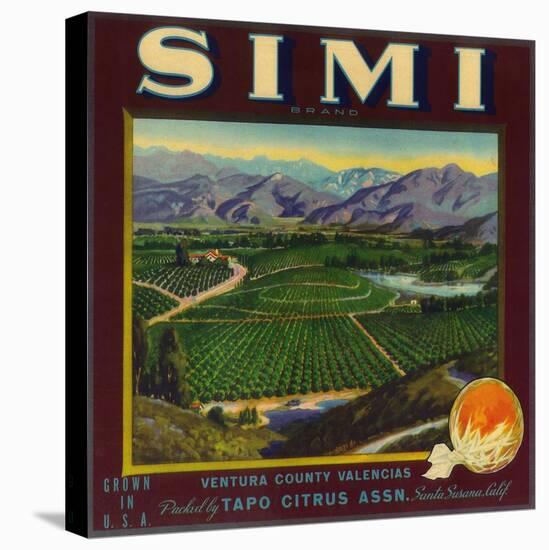 Simi Orange Label - Santa Susana, CA-Lantern Press-Stretched Canvas