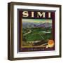 Simi Orange Label - Santa Susana, CA-Lantern Press-Framed Art Print