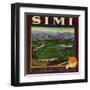 Simi Orange Label - Santa Susana, CA-Lantern Press-Framed Art Print