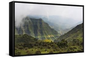 Simien Mountain in morning mist, Ethiopia-Keren Su-Framed Stretched Canvas