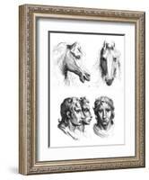 Similarities Between the Heads of a Horse and a Man-Charles Le Brun-Framed Giclee Print