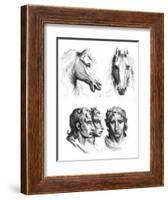 Similarities Between the Heads of a Horse and a Man-Charles Le Brun-Framed Giclee Print