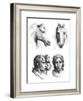 Similarities Between the Heads of a Horse and a Man-Charles Le Brun-Framed Giclee Print